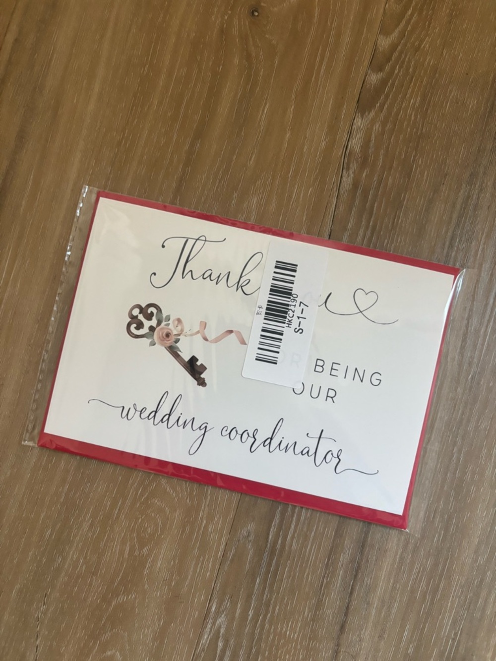 Thank You Wedding Coordinator Card - Red